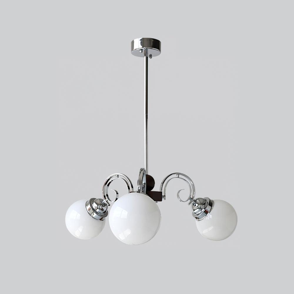 Kotter Lustre Crème Bras Courbés en Nickel Satiné Sculptural - Neutralighting