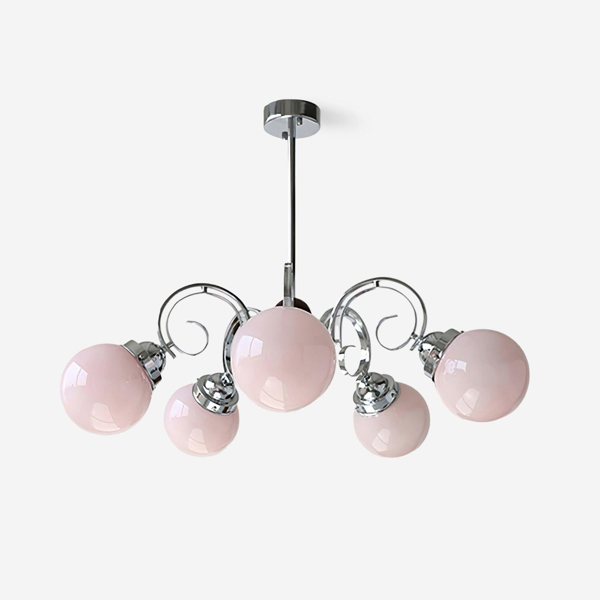 Kotter Lustre Crème Bras Courbés en Nickel Satiné Sculptural - Neutralighting