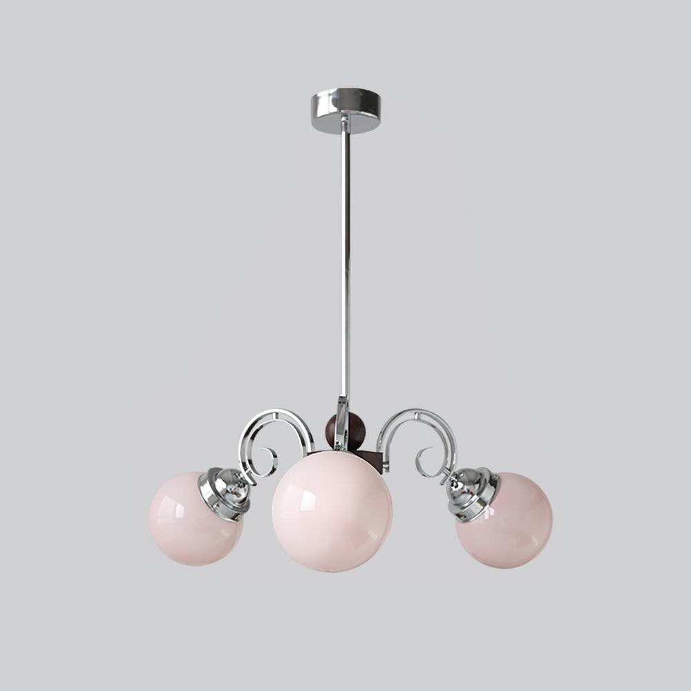 Kotter Lustre Crème Bras Courbés en Nickel Satiné Sculptural - Neutralighting