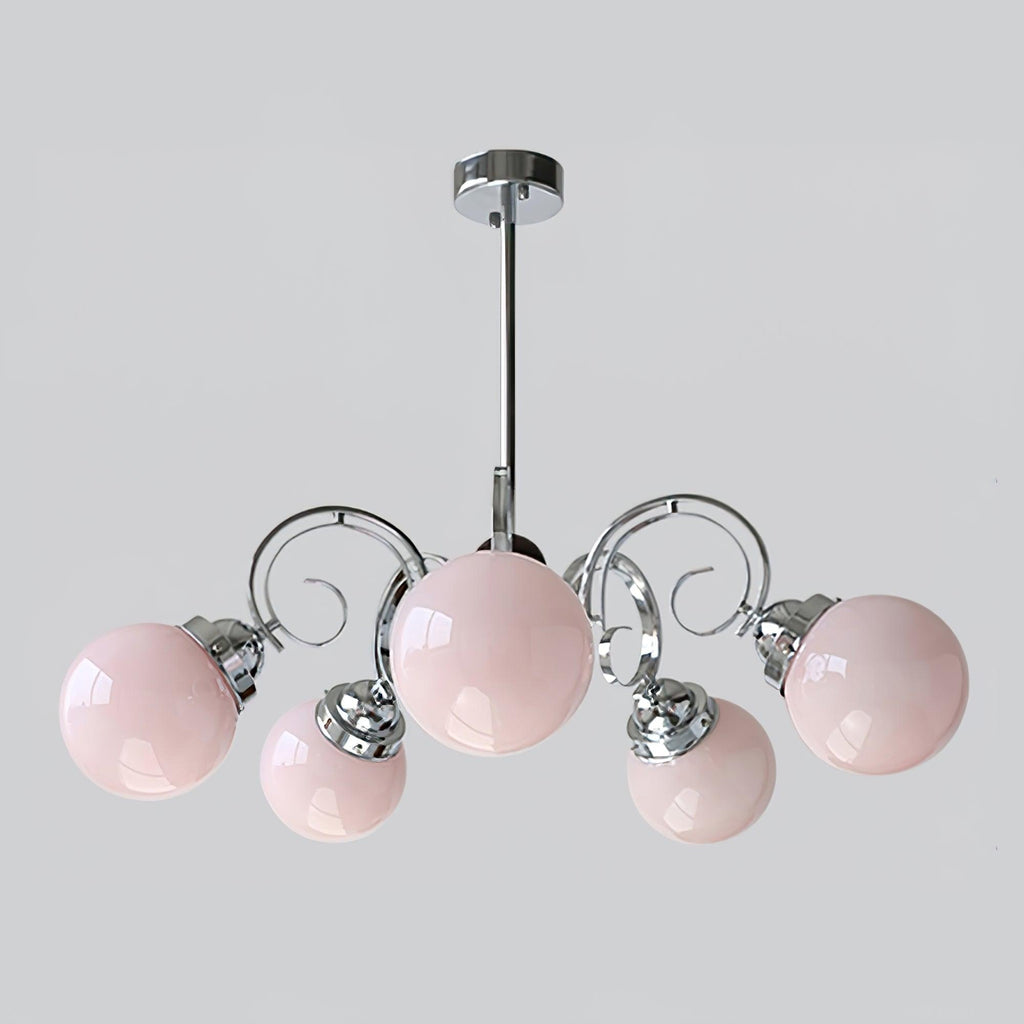Kotter Lustre Crème Bras Courbés en Nickel Satiné Sculptural - Neutralighting