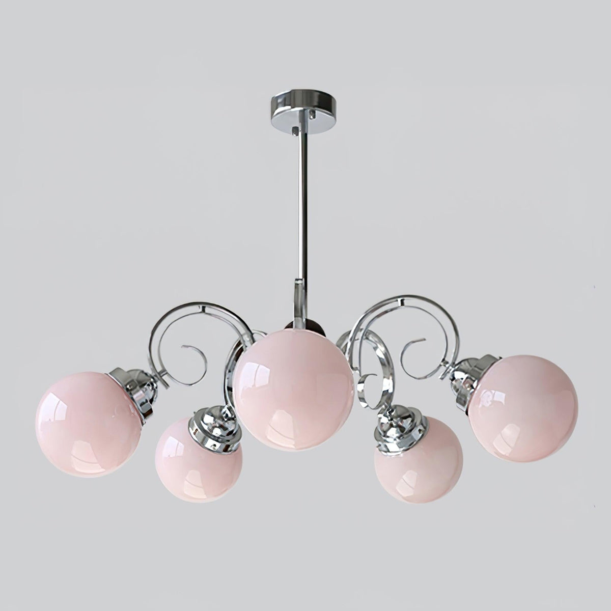 Kotter Lustre Crème Bras Courbés en Nickel Satiné Sculptural - Neutralighting