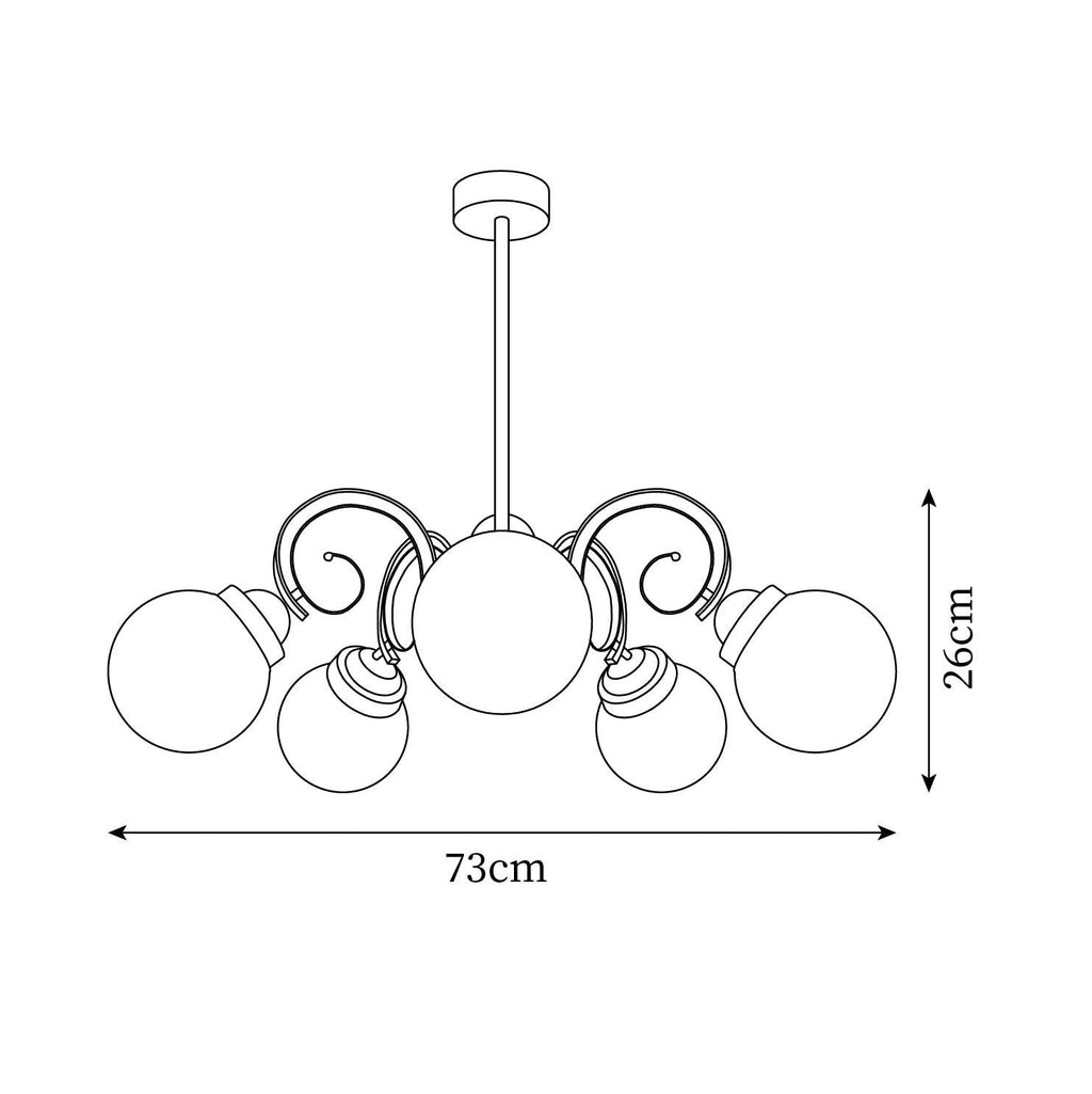 Kotter Lustre Crème Bras Courbés en Nickel Satiné Sculptural - Neutralighting