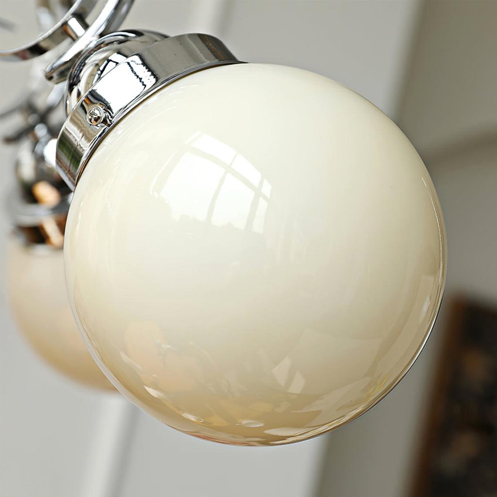 Kotter Lustre Crème Bras Courbés en Nickel Satiné Sculptural - Neutralighting
