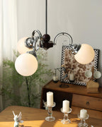Kotter Chandelier Cream Satin Nickel Modern - Neutralighting
