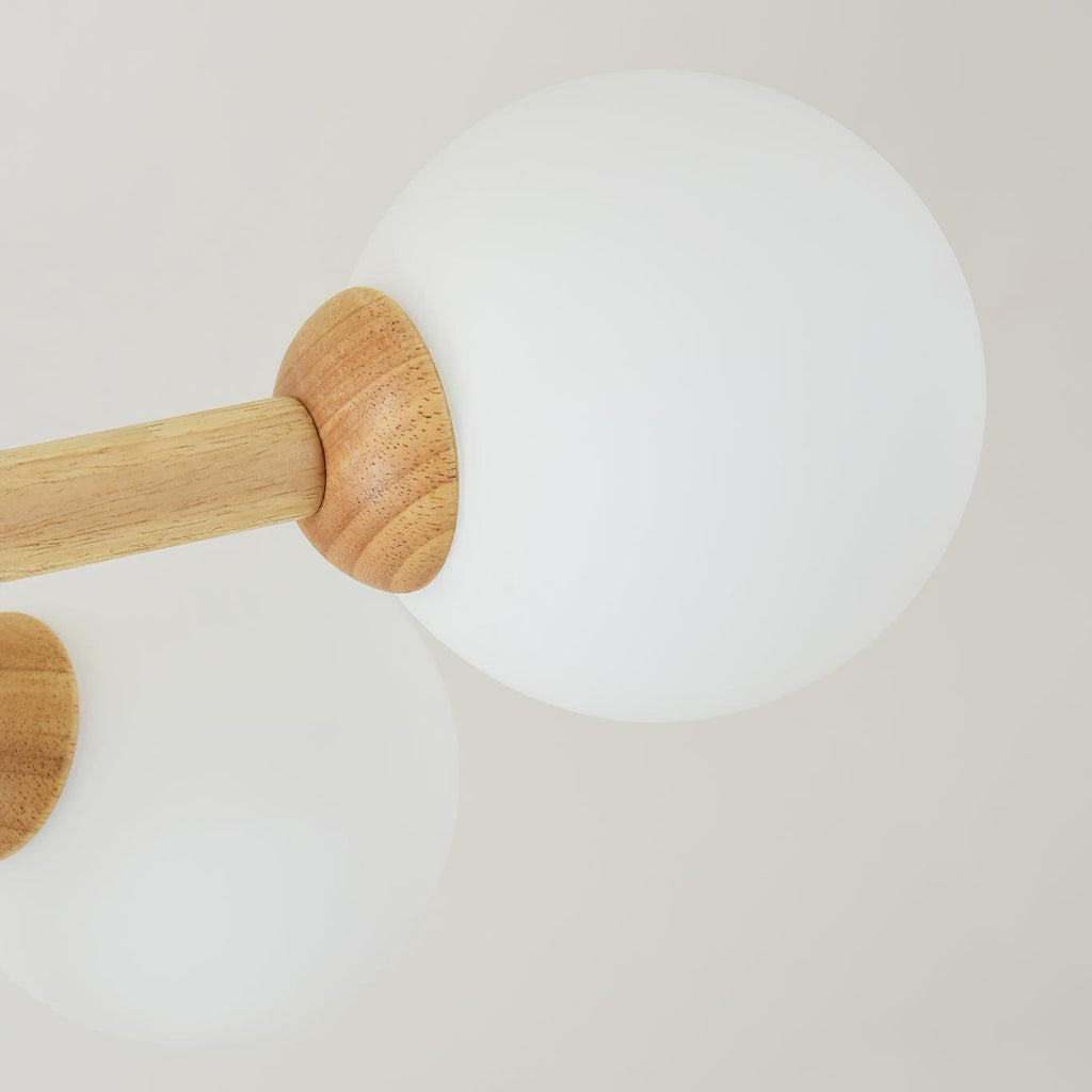 Lustra Chandelier en Bois Globe Minimaliste Naturel - Neutralighting