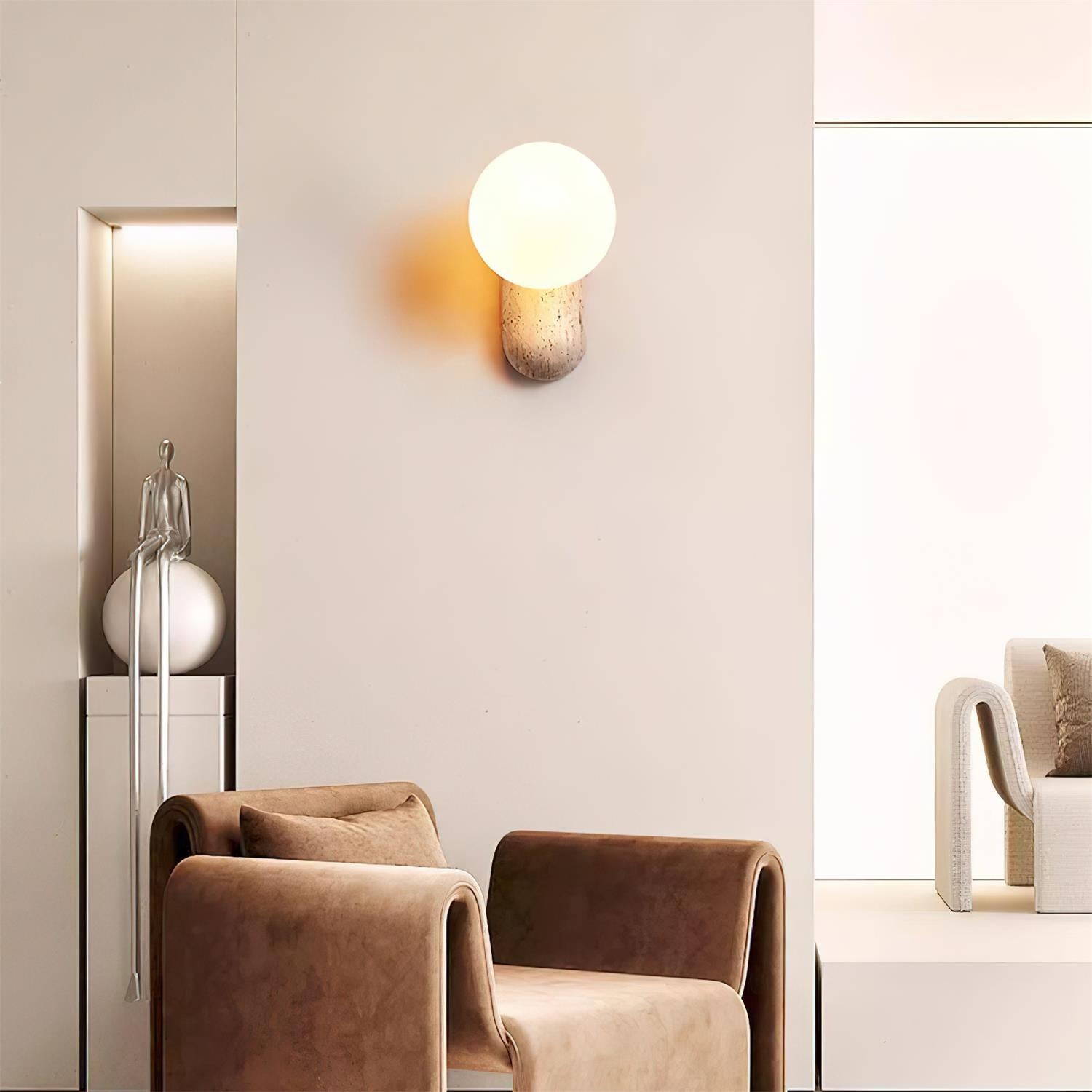 Ritta Applique Murale Moderne En Travertin - Neutralighting