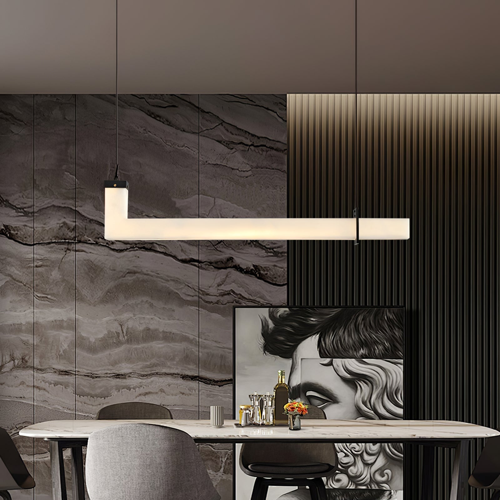 Astra Suspension Linéaire en Albâtre - Neutralighting