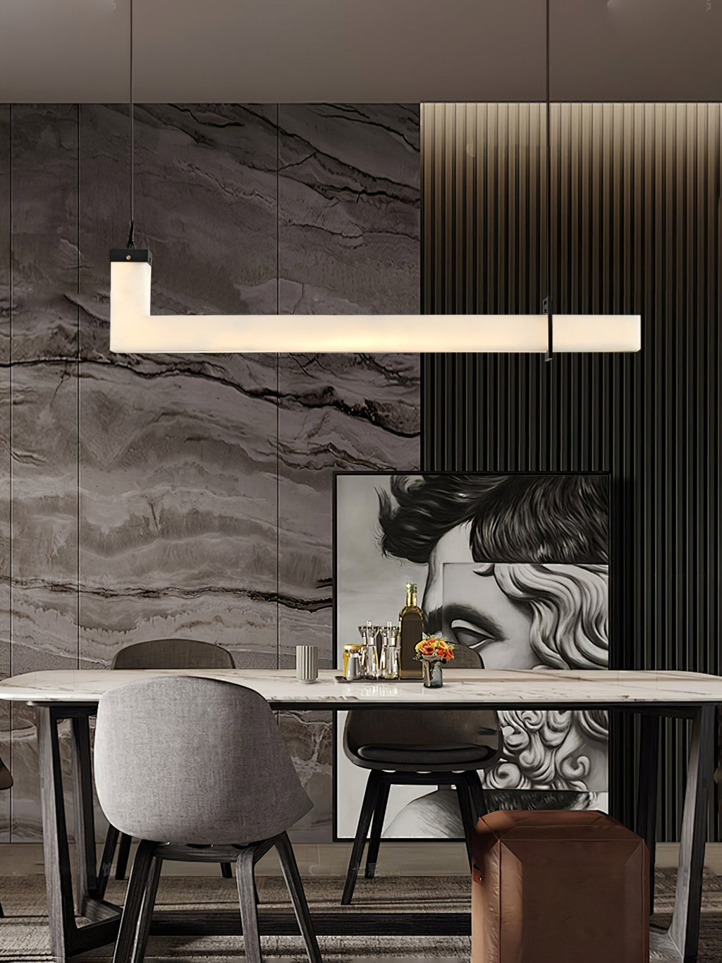Astra Suspension Linéaire en Albâtre - Neutralighting