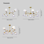Valentina Suspension Multi Retro, Metal/Verre, Noir/Or, Chambre - Neutralighting