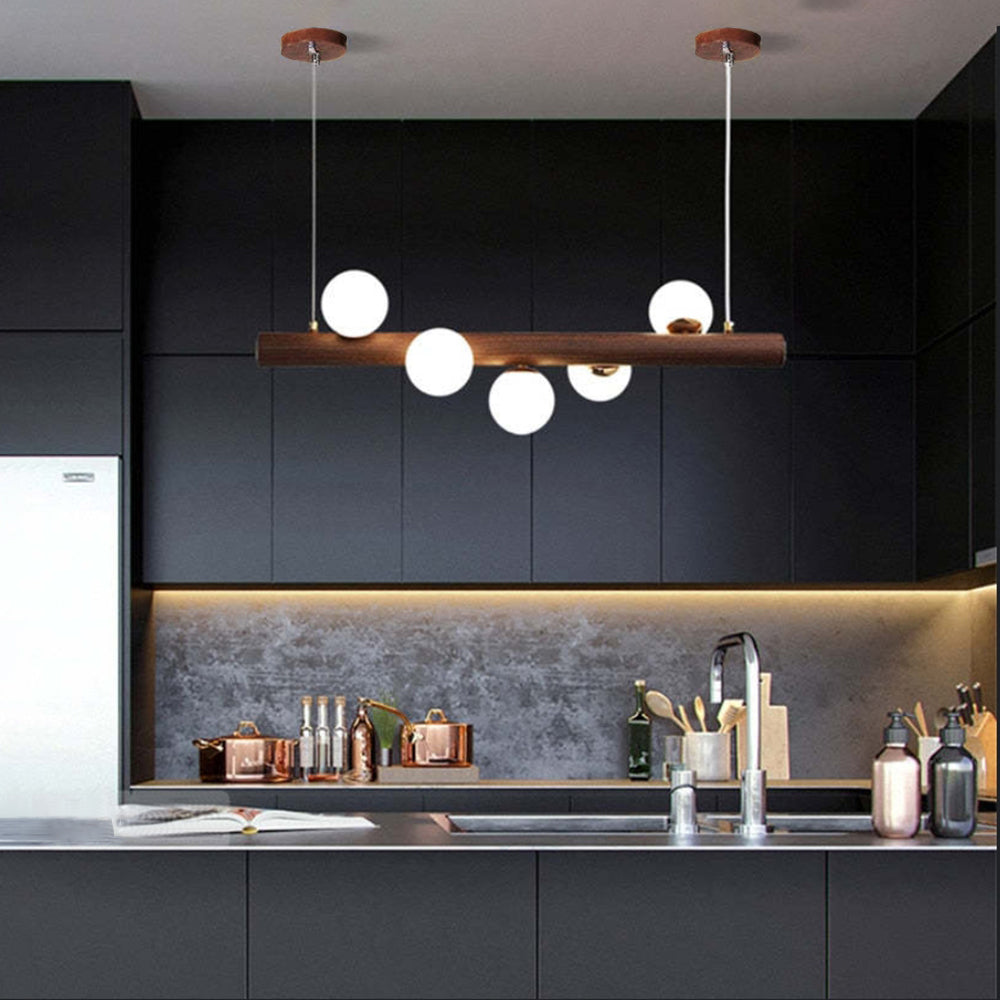 Valentina Verre Bolla Suspension en Bois/Noce - Neutralighting