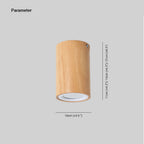 Muto Plafonnier Cylindre Moderne, Bois/Acrylique, Bois, Salon - Neutralighting