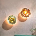 Lutho Applique Murale en Verre Soufflé Doré Moderne - Neutralighting