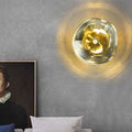 Lutho Applique Murale en Verre Soufflé Doré Moderne - Neutralighting