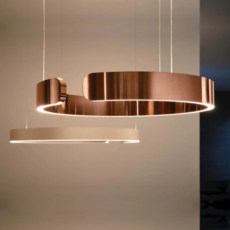 Urel Suspension Cercle Noir/Or Rose Salon/Chambre à Coucher - Neutralighting