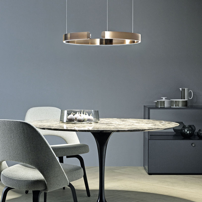 Urel Suspension Cercle Noir/Or Rose Salon/Chambre à Coucher - Neutralighting