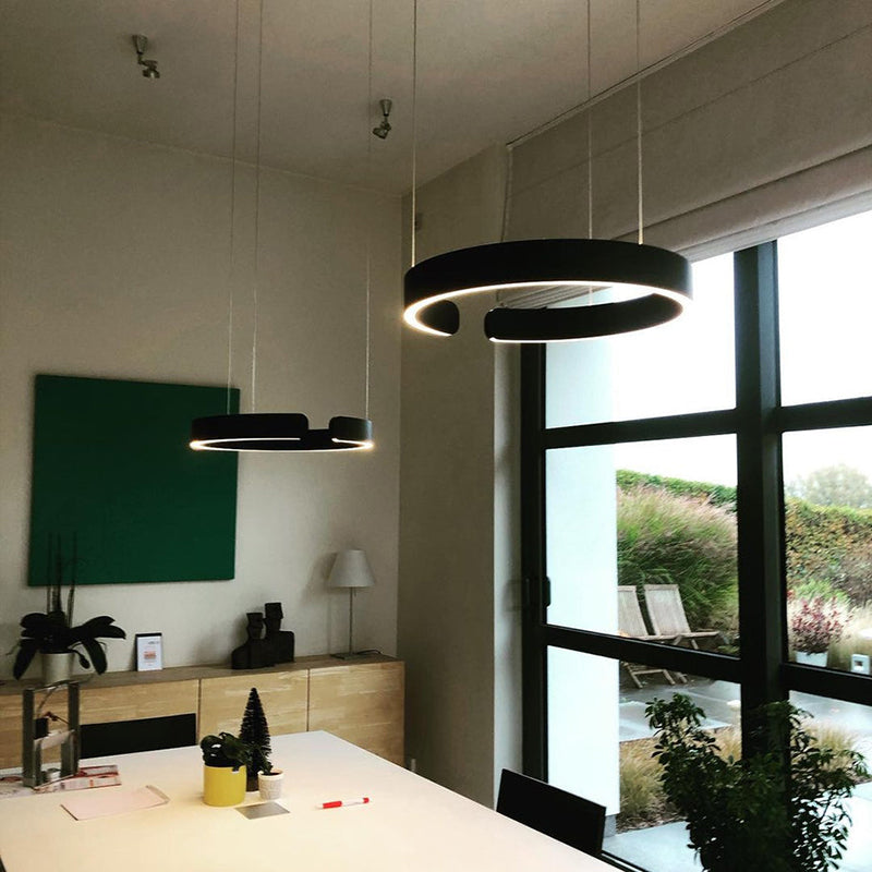 Urel Suspension Cercle Noir/Or Rose Salon/Chambre à Coucher - Neutralighting