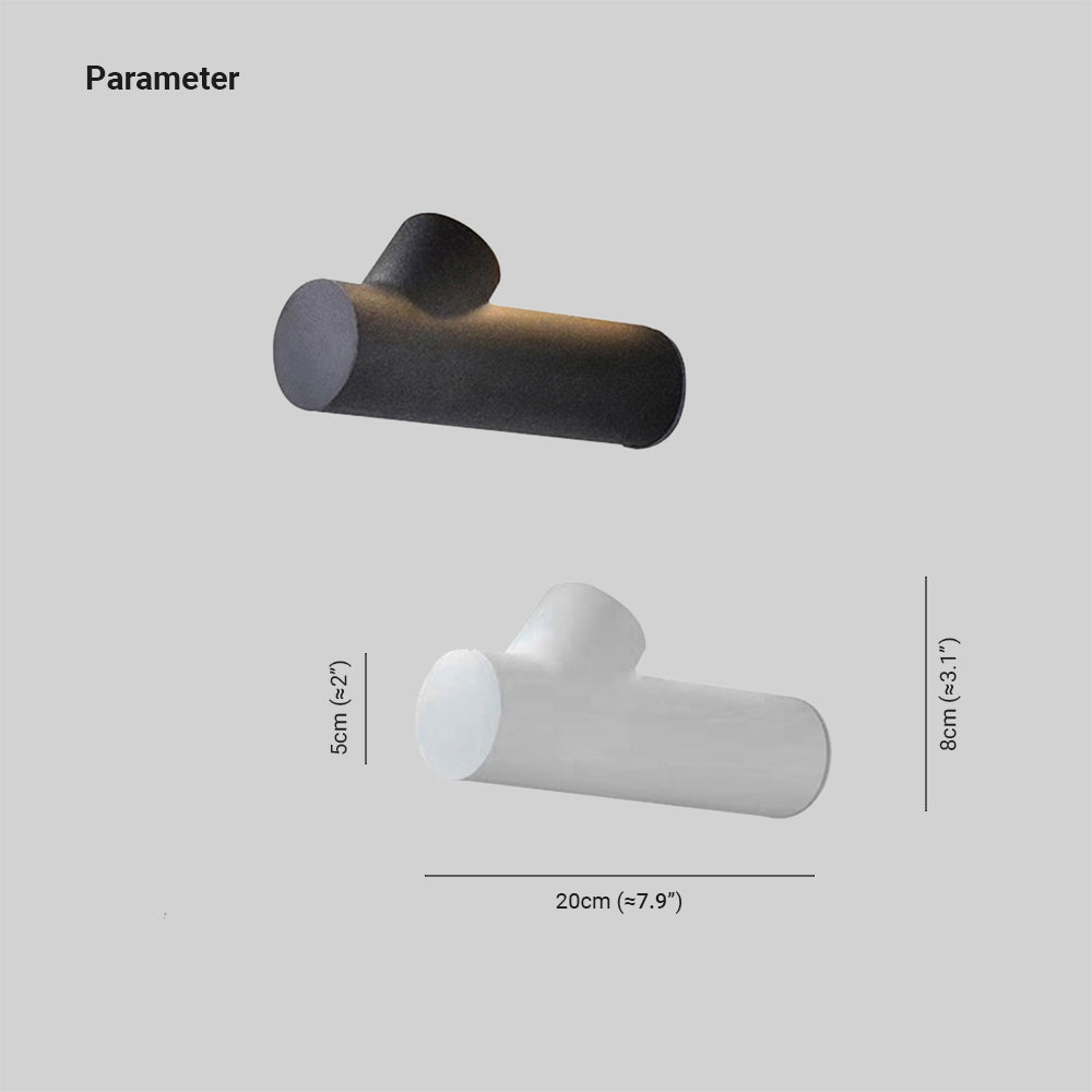 Ray Applique Murale Cylindrique Moderne, Métal/Verre, Blanc/Noir, Extérieur - Neutralighting