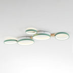 Fylo Plafonnier Rond Moderne. Métal/Bois. Blanc/Gris/Vert. Salon - Neutralighting
