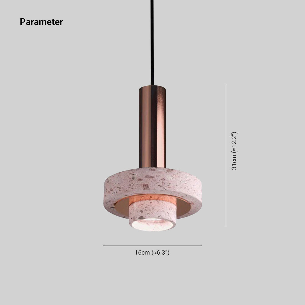 Aelith Suspension Cylindre Moderne Métal/Pierre Salle à Manger - Neutralighting