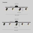 Arisha Plafonnier Cylindre Moderne, Métal/Verre, Noir/Doré, Salon - Neutralighting