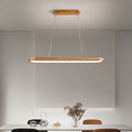 Muto Suspension Ellipse Moderne, Bois/Acrylique, Bois, Salon - Neutralighting
