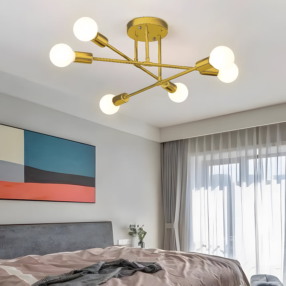 Valentina Lustre Moderne, Métal, Noir/Or, Salon/Chambre - Neutralighting