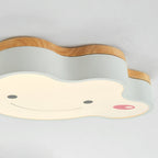 Aria Plafonnier Nuage Moderne, Acrylique/Bois, Blanc/Vert/Rose, Chambre - Neutralighting