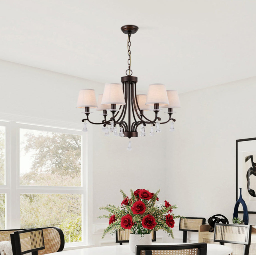 Lyvenisra Lustre Cristal Tissu Laiton Industrial Vintage Pointe - Neutralighting
