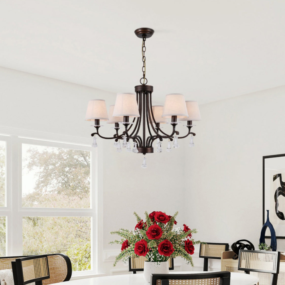 Lyvenisra Lustre Cristal Tissu Laiton Industrial Vintage Pointe - Neutralighting