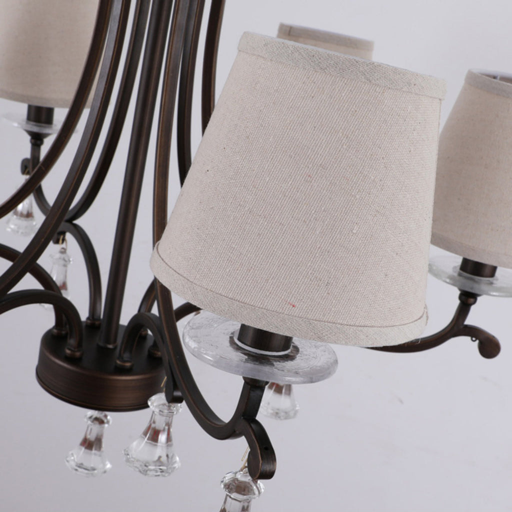 Lyvenisra Lustre Cristal Tissu Laiton Industrial Vintage Pointe - Neutralighting