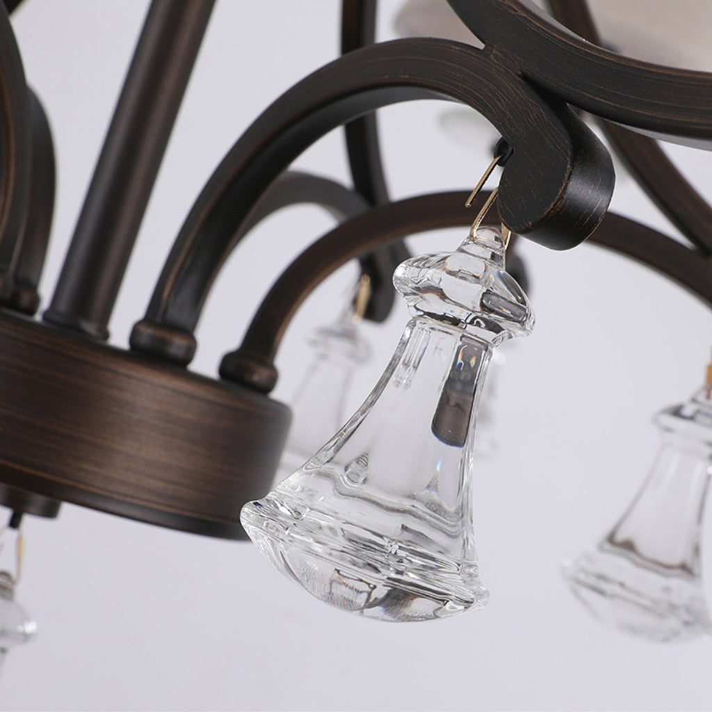 Lyvenisra Lustre Cristal Tissu Laiton Industrial Vintage Pointe - Neutralighting