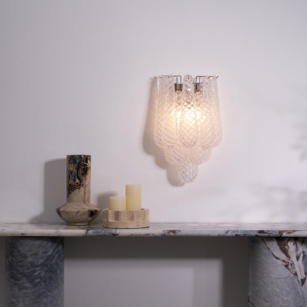 Aurora Applique Murale Rose Larme Verre Florale Artistique - Neutralighting