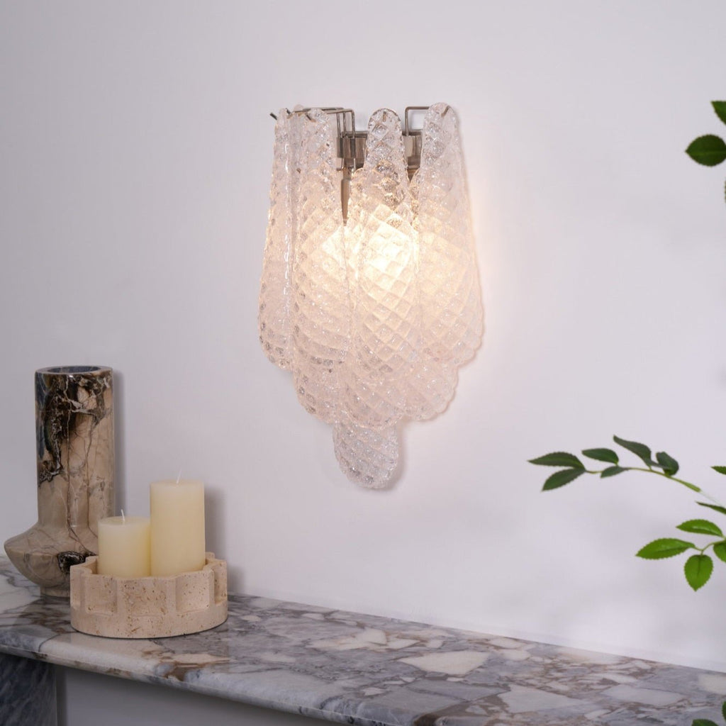 Aurora Applique Murale Rose Larme Verre Florale Artistique - Neutralighting