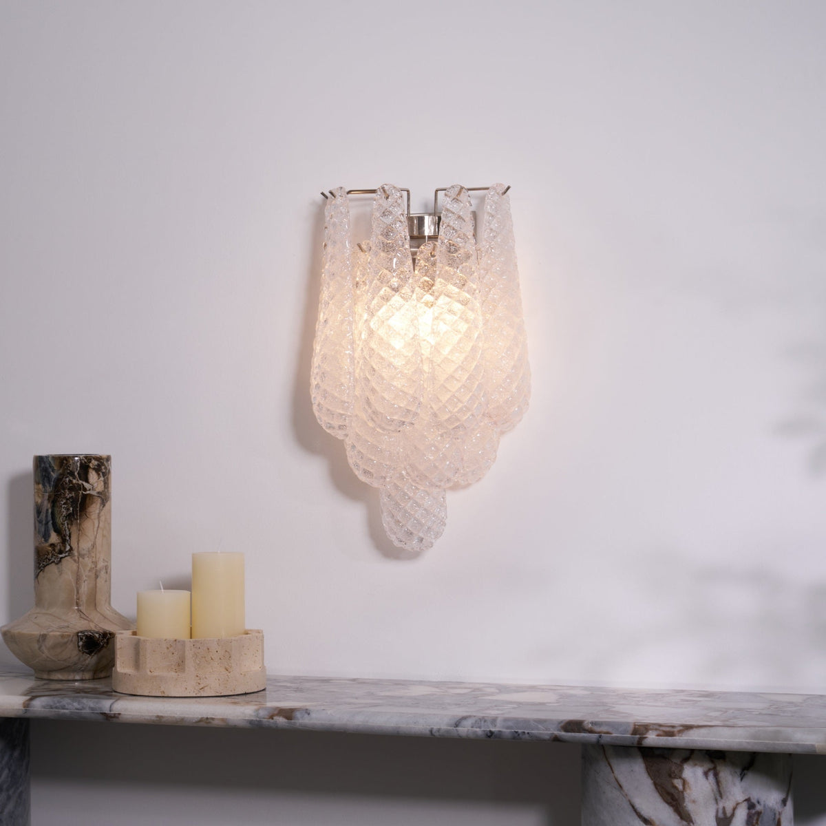 Aurora Applique Murale Rose Larme Verre Florale Artistique - Neutralighting
