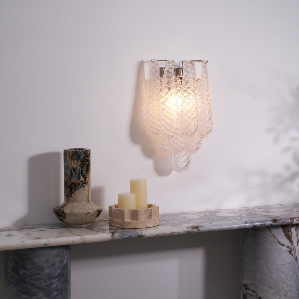 Aurora Applique Murale Rose Larme Verre Florale Artistique - Neutralighting