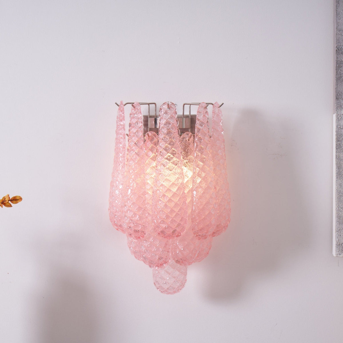 Aurora Applique Murale Rose Larme Verre Florale Artistique - Neutralighting