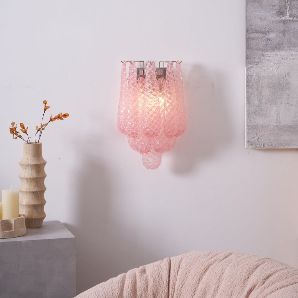 Aurora Applique Murale Rose Larme Verre Florale Artistique - Neutralighting