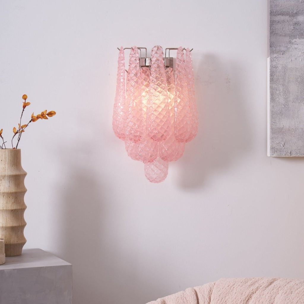Aurora Applique Murale Rose Larme Verre Florale Artistique - Neutralighting