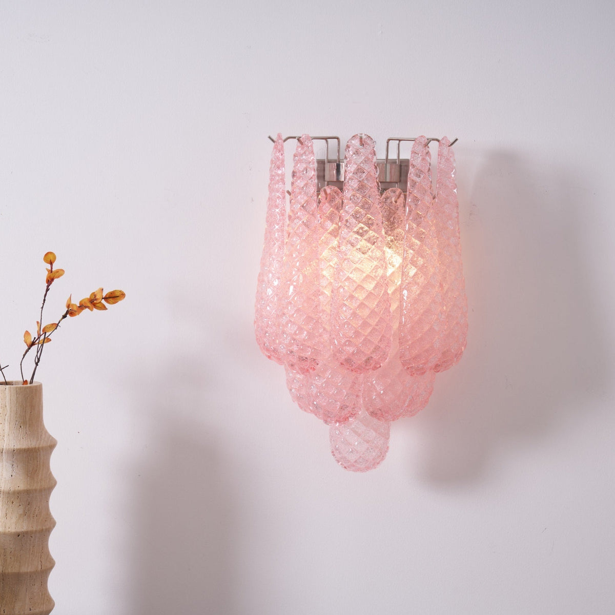 Aurora Applique Murale Rose Larme Verre Florale Artistique - Neutralighting