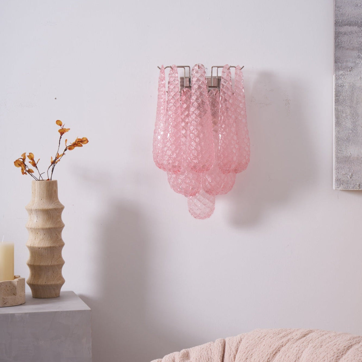 Aurora Applique Murale Rose Larme Verre Florale Artistique - Neutralighting