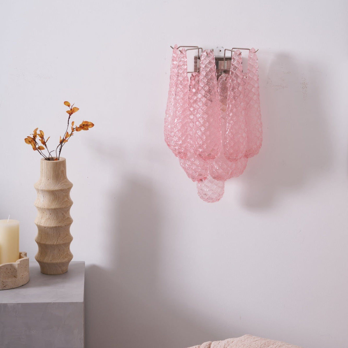 Aurora Applique Murale Rose Larme Verre Florale Artistique - Neutralighting