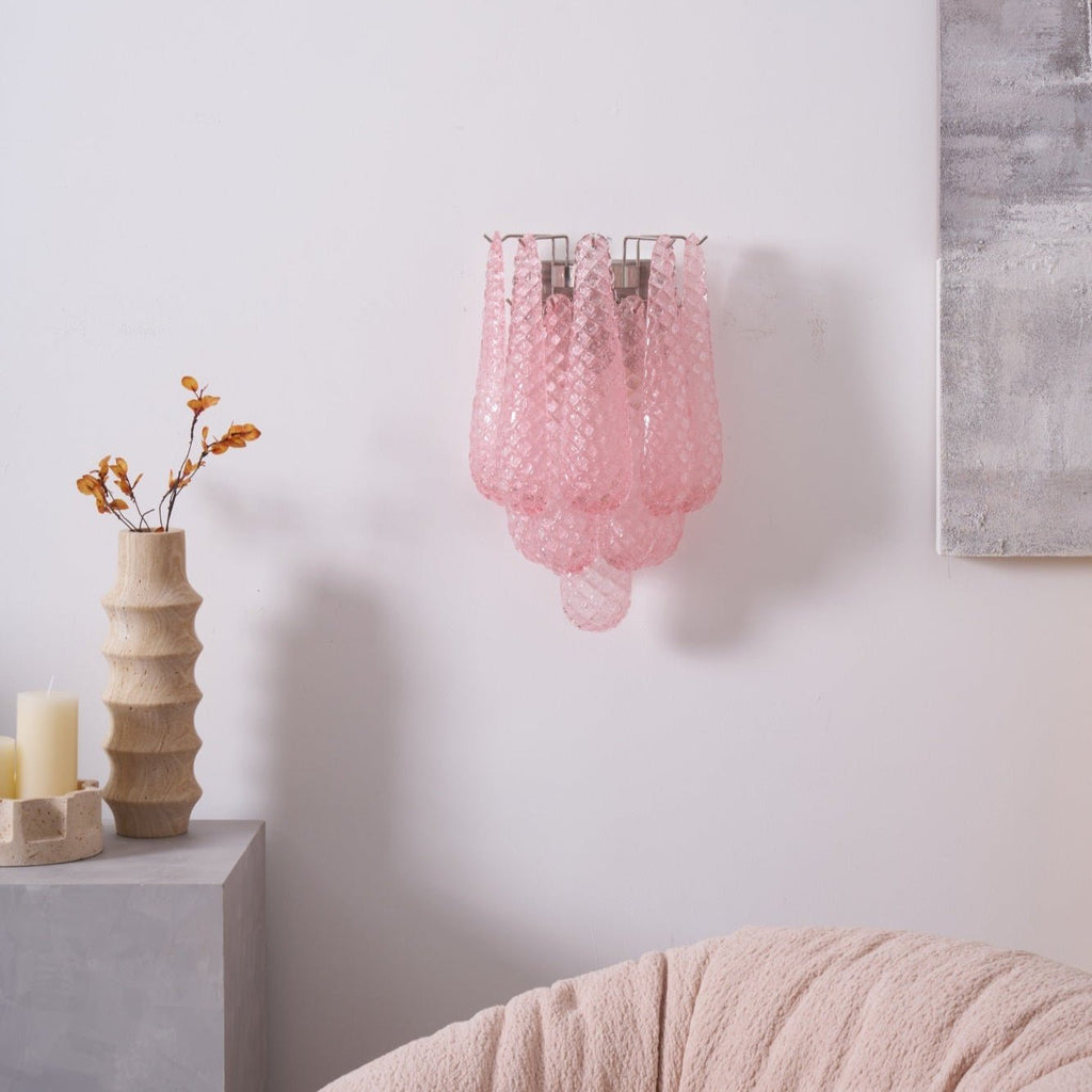 Aurora Applique Murale Rose Larme Verre Florale Artistique - Neutralighting