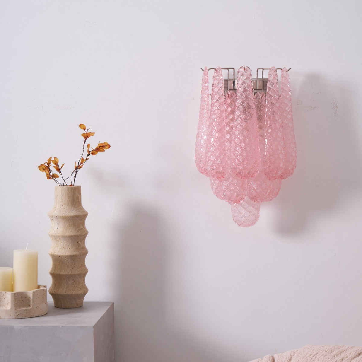 Aurora Applique Murale Rose Larme Verre Florale Artistique - Neutralighting