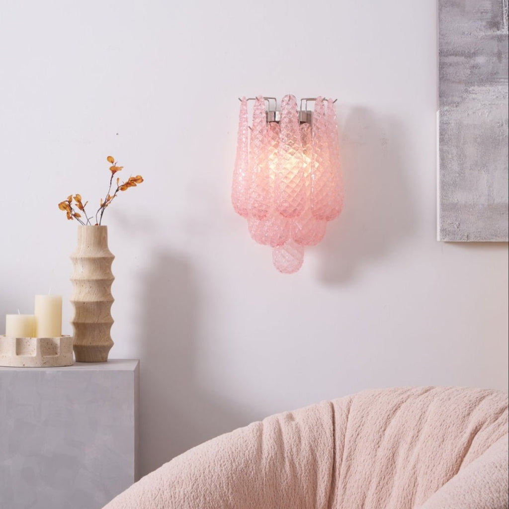 Aurora Applique Murale Rose Larme Verre Florale Artistique - Neutralighting