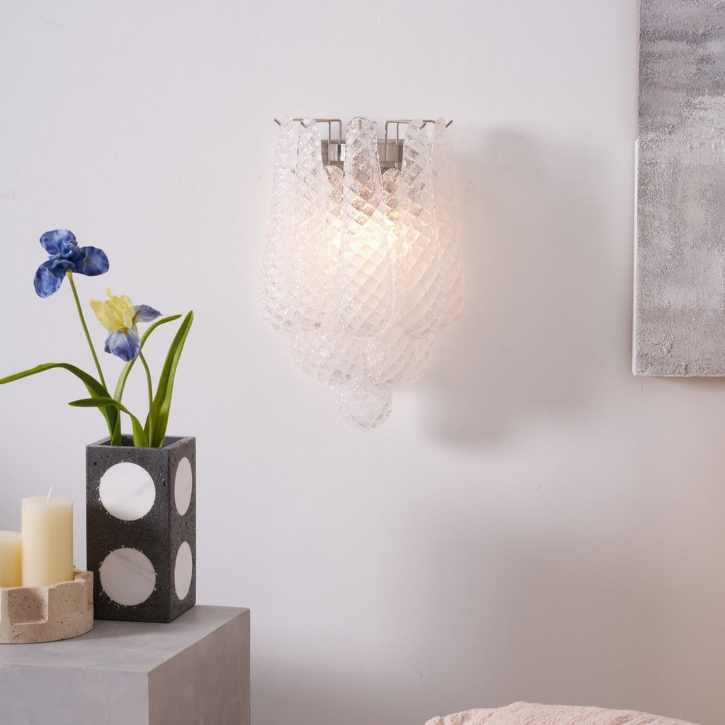 Aurora Applique Murale Rose Larme Verre Florale Artistique - Neutralighting