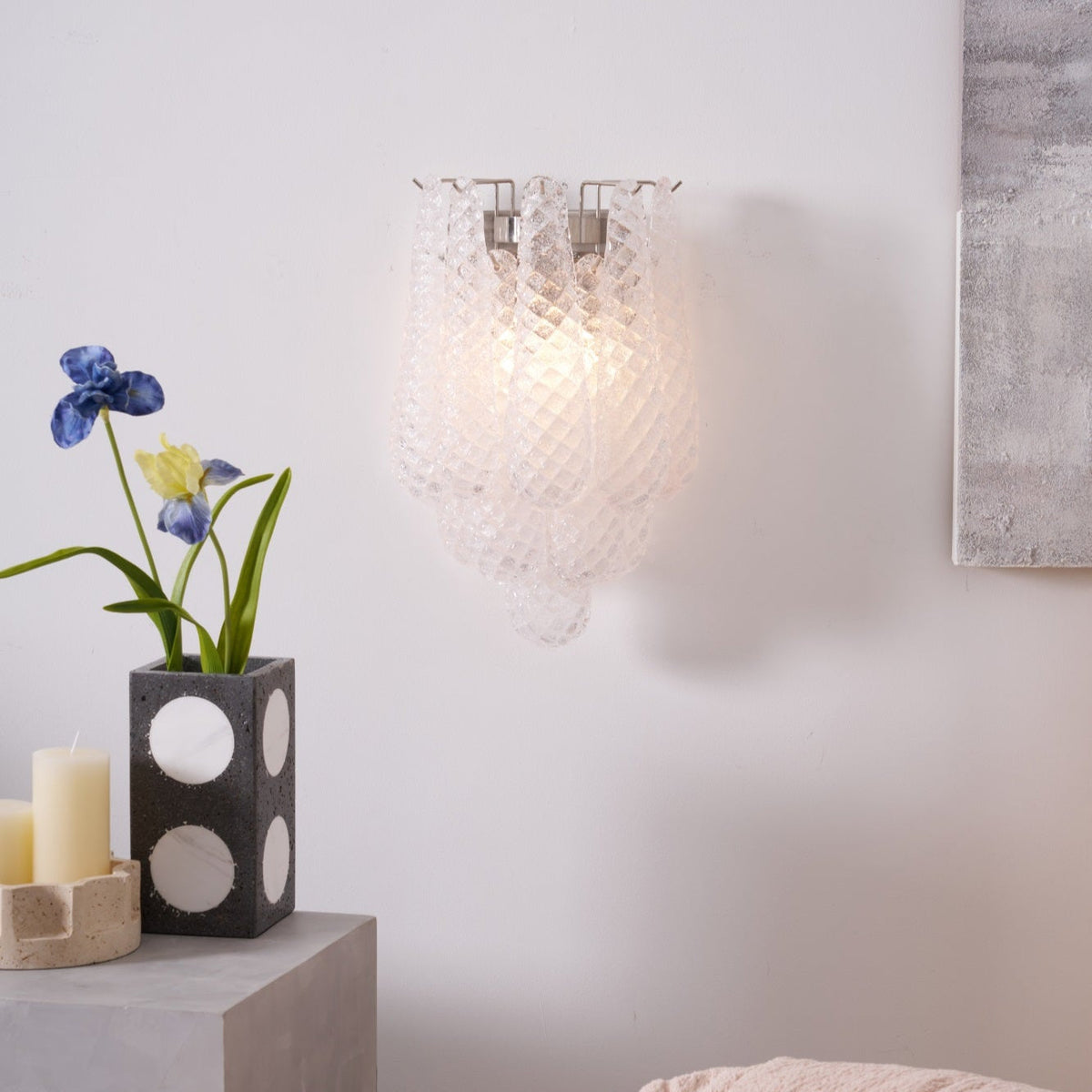 Aurora Applique Murale Rose Larme Verre Florale Artistique - Neutralighting