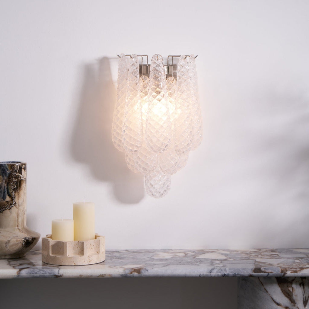 Aurora Applique Murale Rose Larme Verre Florale Artistique - Neutralighting