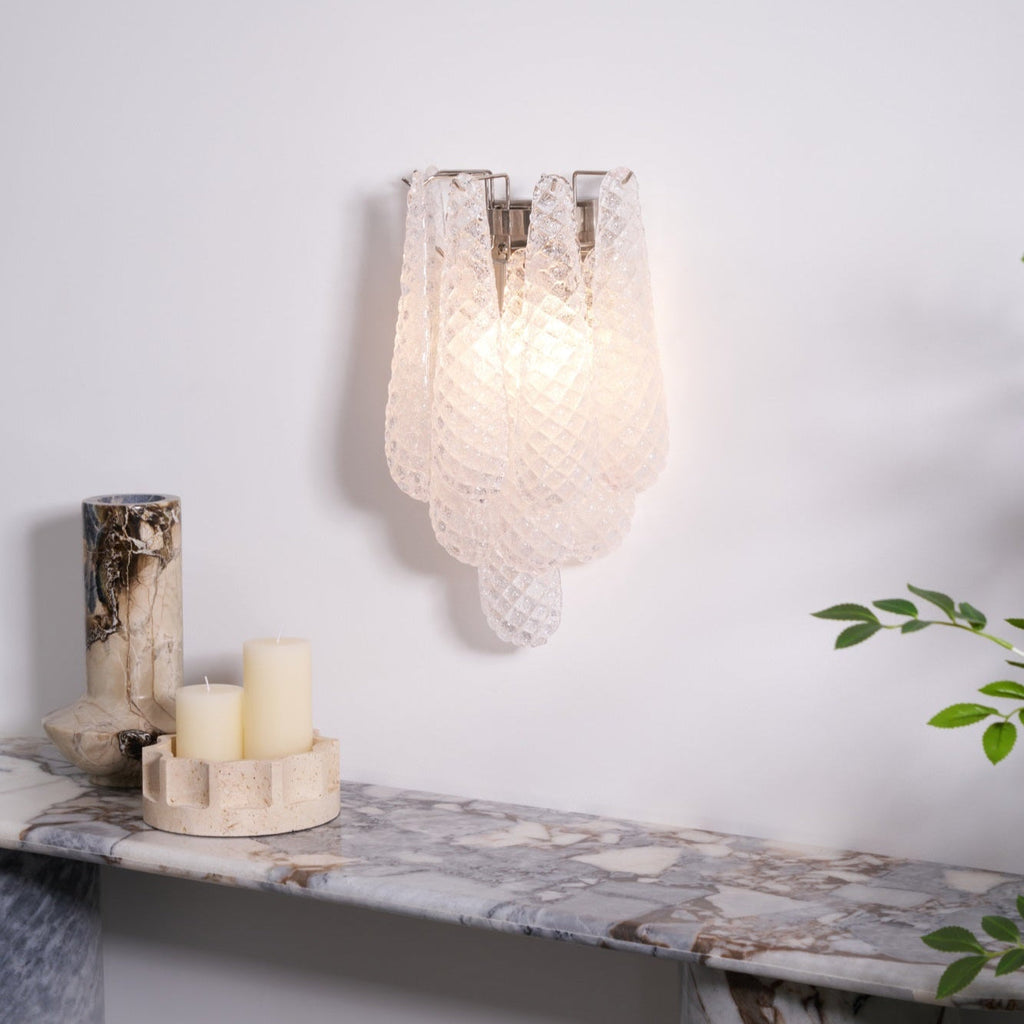 Aurora Applique Murale Rose Larme Verre Florale Artistique - Neutralighting
