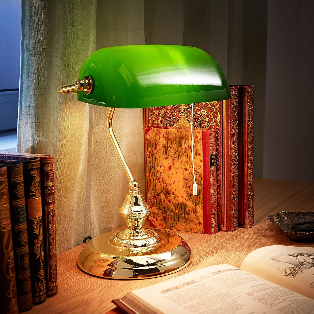 Lampe Bibliothèque Anglaise Raphaël Estampe en Verre - Le Charme du Verre dans le Décor