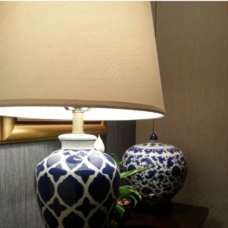 Lampe à poser — Japonaise Bleue Rétro